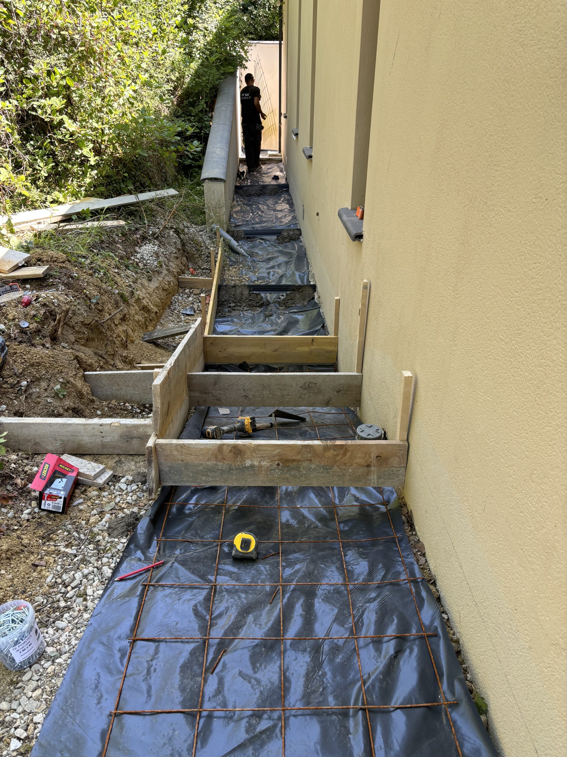 Mise En Oeuvre Des Coffrage Pour L'escalier