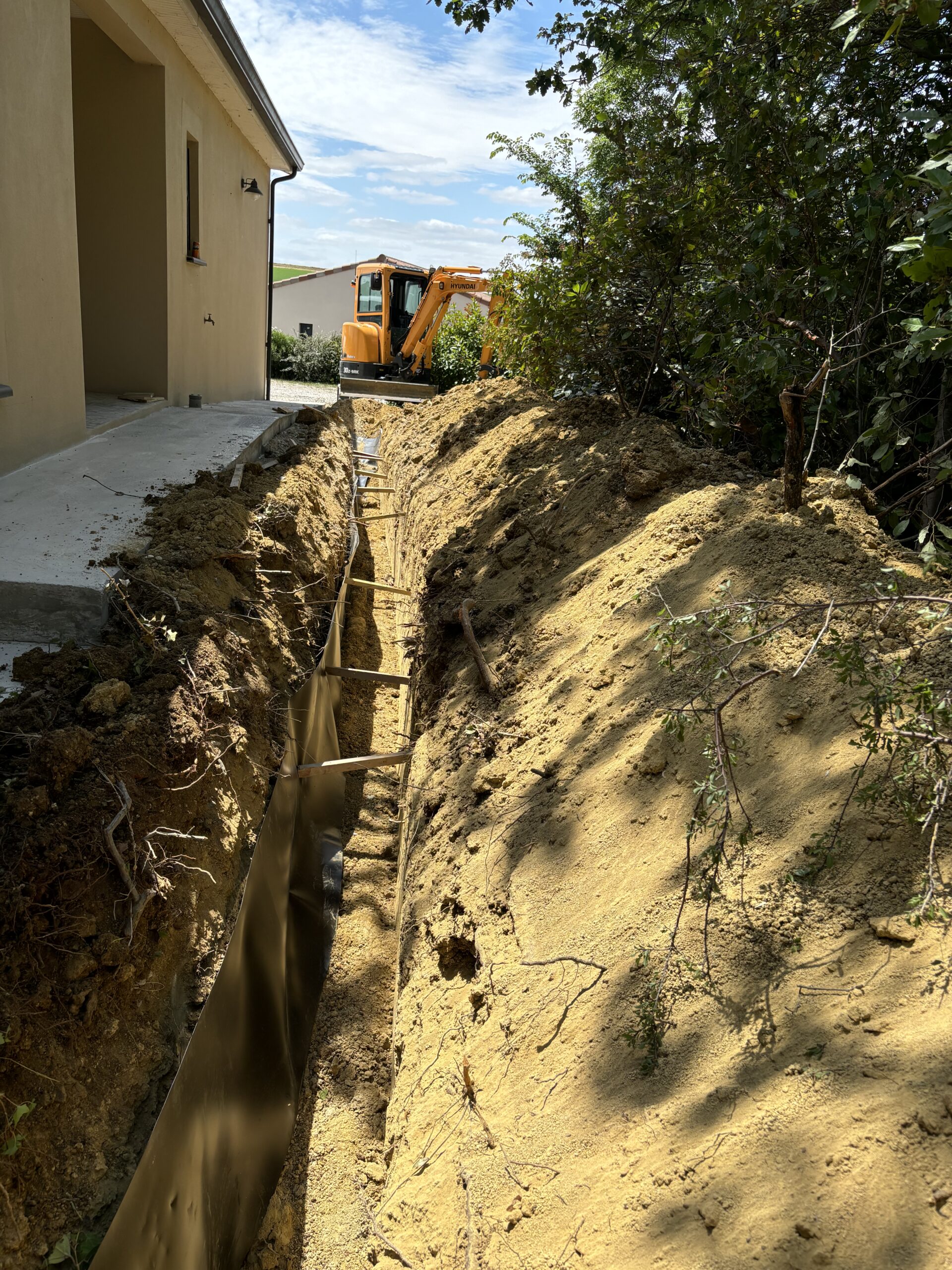 Terrassement Pour Intégration D'un écran Anti Racine