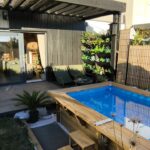 Terrasse et piscine avant rénovation à Castelnau-d'Estrétefonds