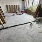 Support préparé et natte de désolidarisation posée après démolition du carrelage à Saint-Orens-de-Gameville